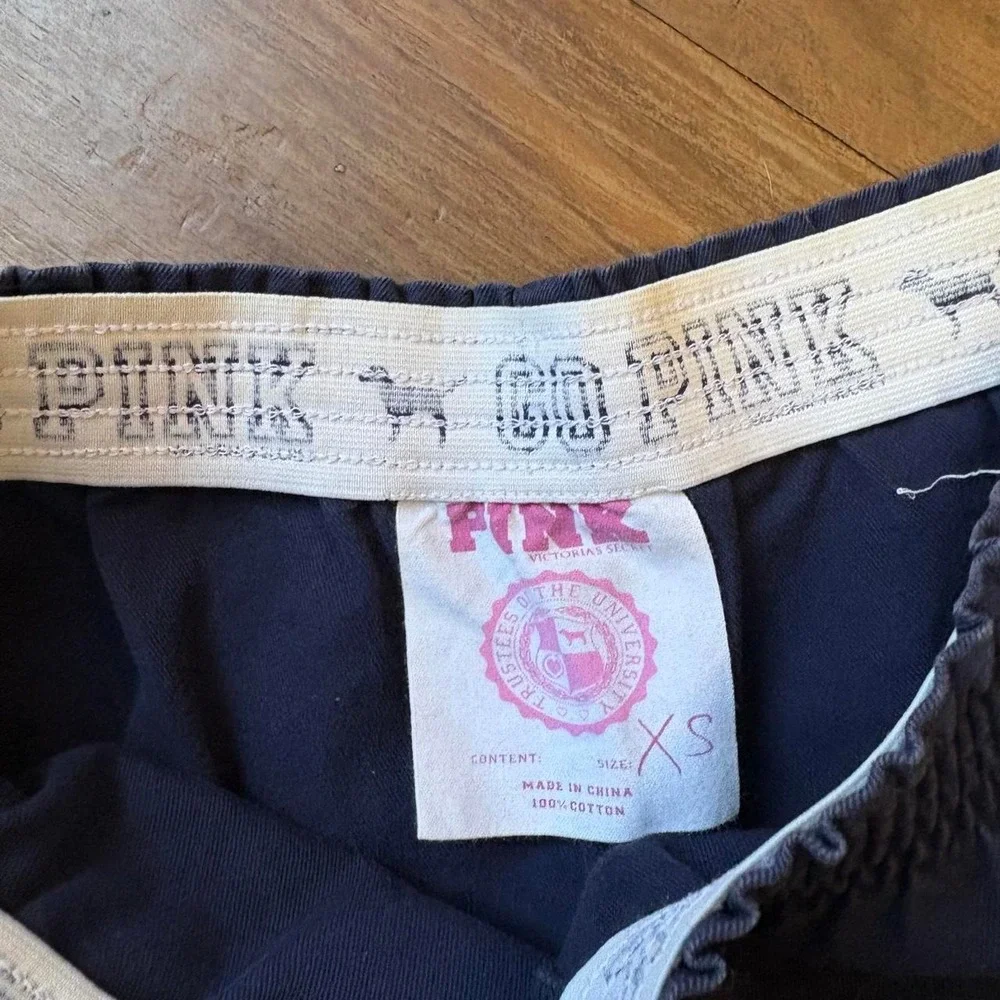 vintage 2000s navy victoria's secret pink mini shorts